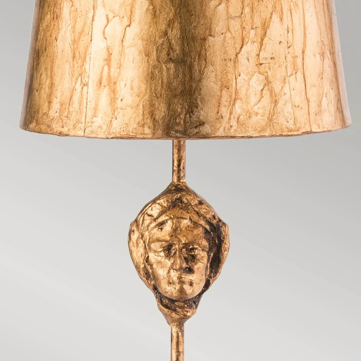 Tischlampe „Fragment“ mit 1 Licht, gealtertes Gold mit Blattgold und Schirm aus Umbraglasur - Image 5