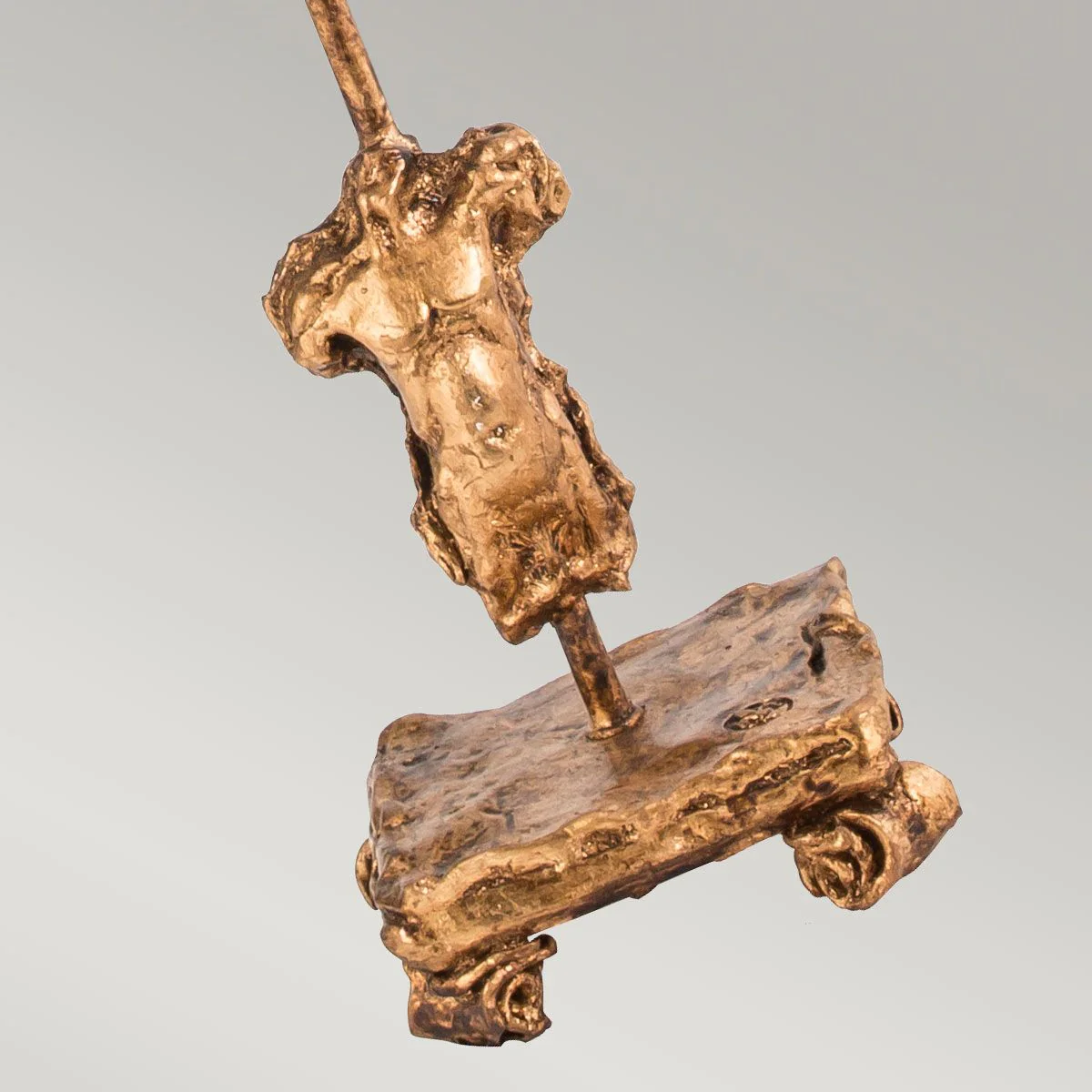 Tischlampe „Fragment“ mit 1 Licht, gealtertes Gold mit Blattgold und Schirm aus Umbraglasur - Image 6