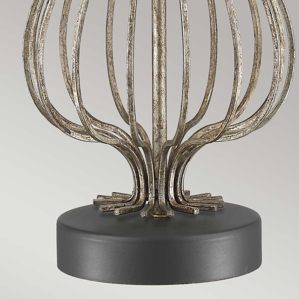 Tischlampe Lafitte mit 1 Flamme, Antik-Silber mit cremefarbenem Schirm - Image 5