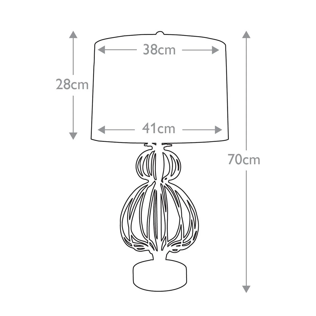 Tischlampe Lafitte mit 1 Flamme, Antik-Silber mit cremefarbenem Schirm - Image 7