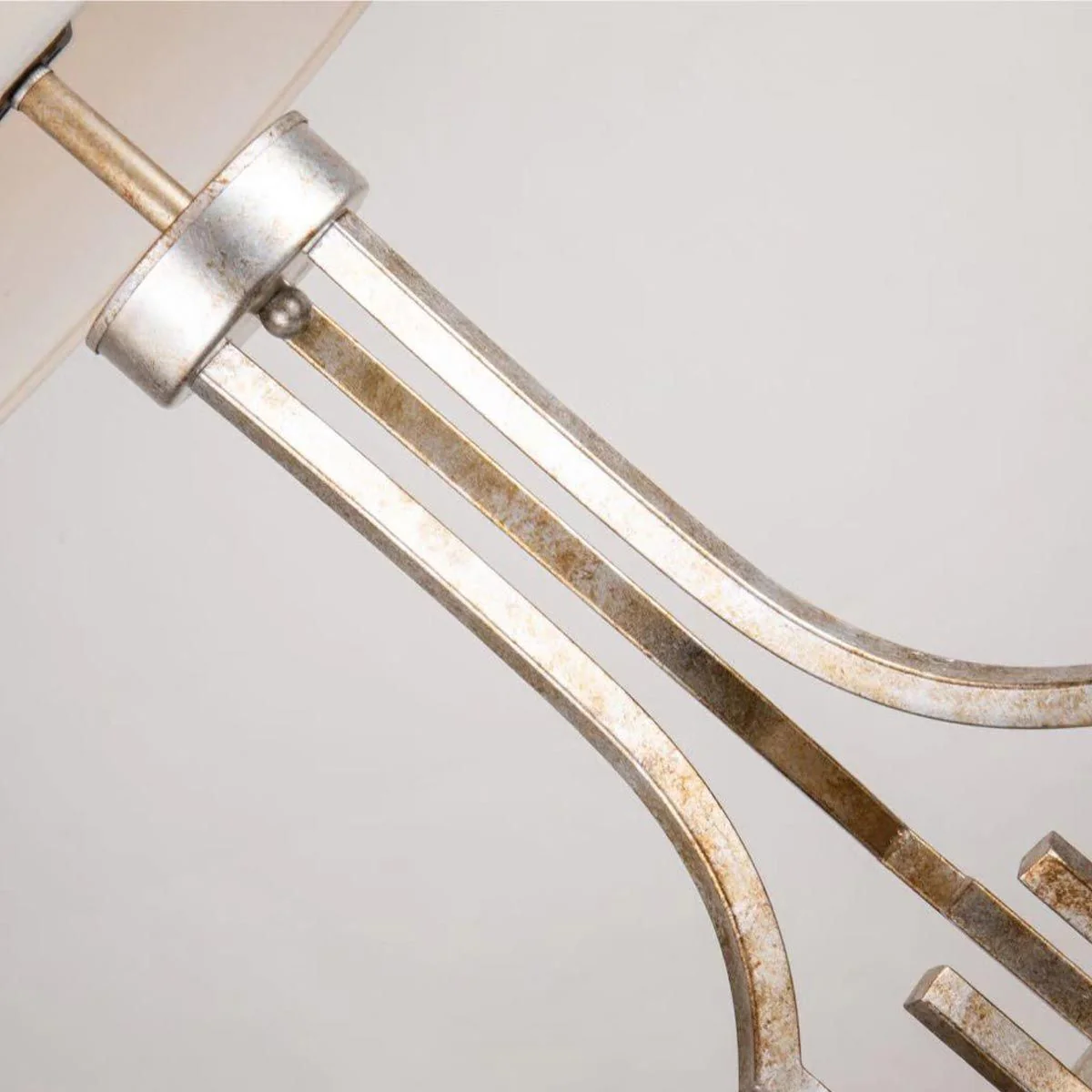 Tischlampe Lemuria mit 1 Licht, Antik-Gold mit elfenbeinweißem Schirm - Image 5