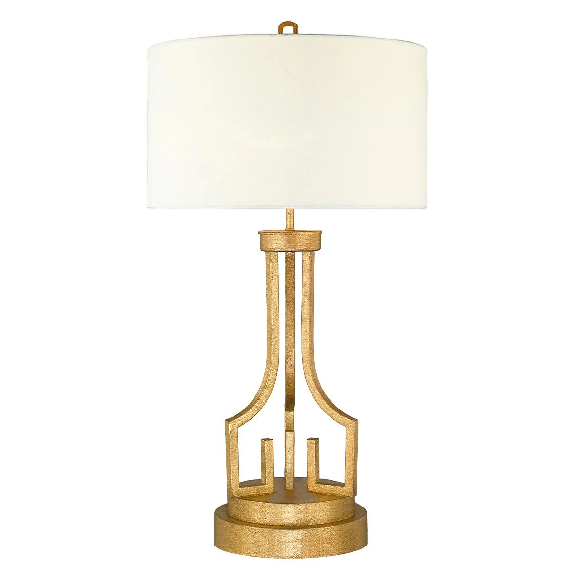Tischlampe Lemuria mit 1 Licht, Antik-Gold mit elfenbeinweißem Schirm - Image 8