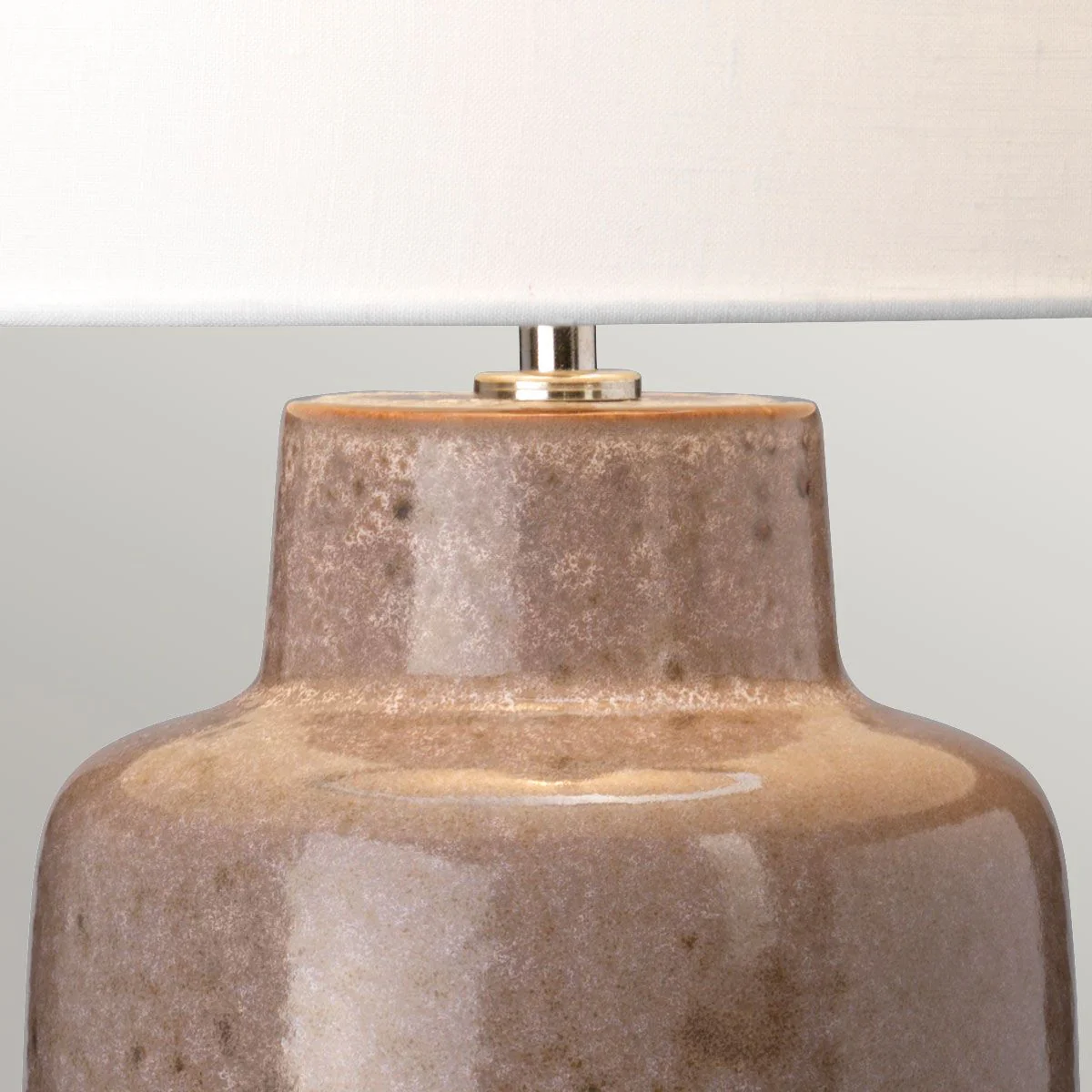 Tischlampe Maryland 1-flammig - Hellbraun und Mattgraphit mit weißem Schirm - Image 3