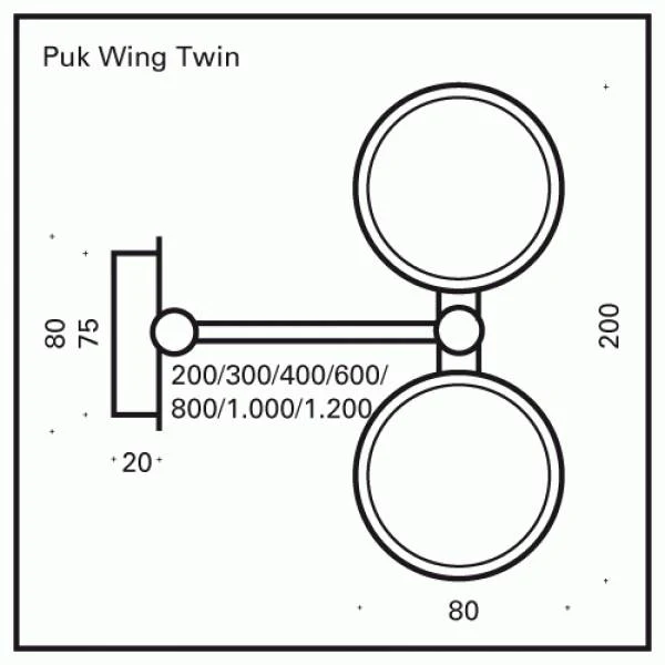 PUK Wing Twin LED-Retrofit Wandlampe - Image 8