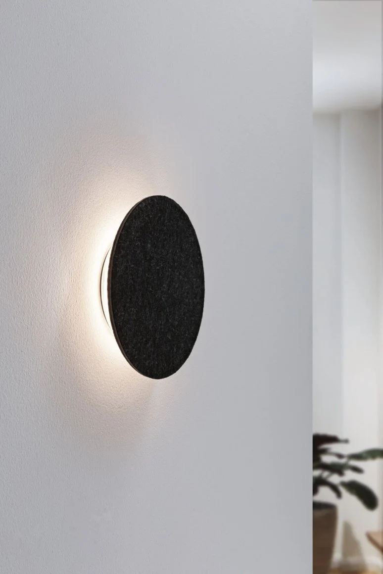 Tulga WL rund LED 3Stepdim 15W Filz/Met Wandaufbauleuchte