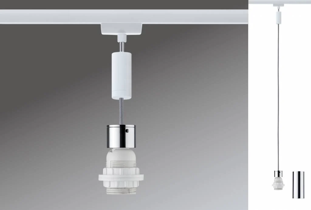Urail 2Easy Basic Pendel max 1x20W E27 Weiß/Chrom 230V Metall - Image 3
