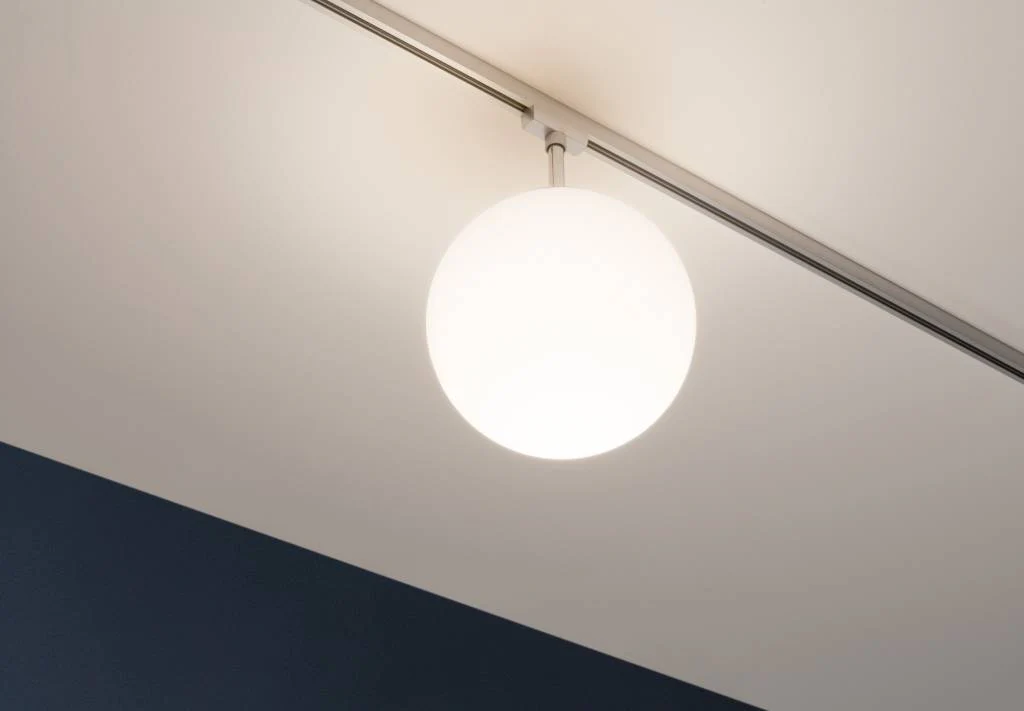 URail Ceiling Globe Small max. 1x10W E14 Chr m/Opal 230V Metall/Glas dimmbar - Image 3