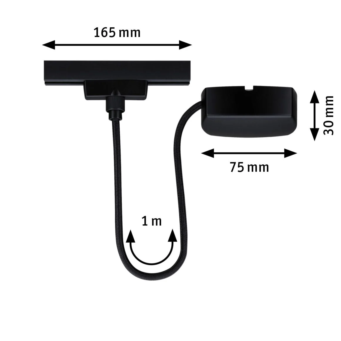 URail Einspeisung Zigbee 3.0 Kabel 1m max. 100W Schwarz matt - Image 3