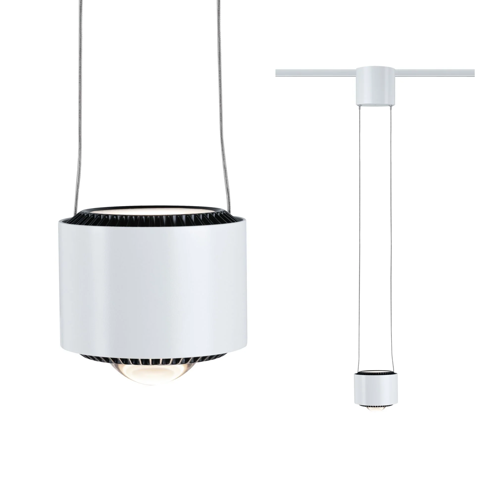 URail LED Pendel Aldan 1-flammig 1x8,5W Weiß/Schwarz dimmbar