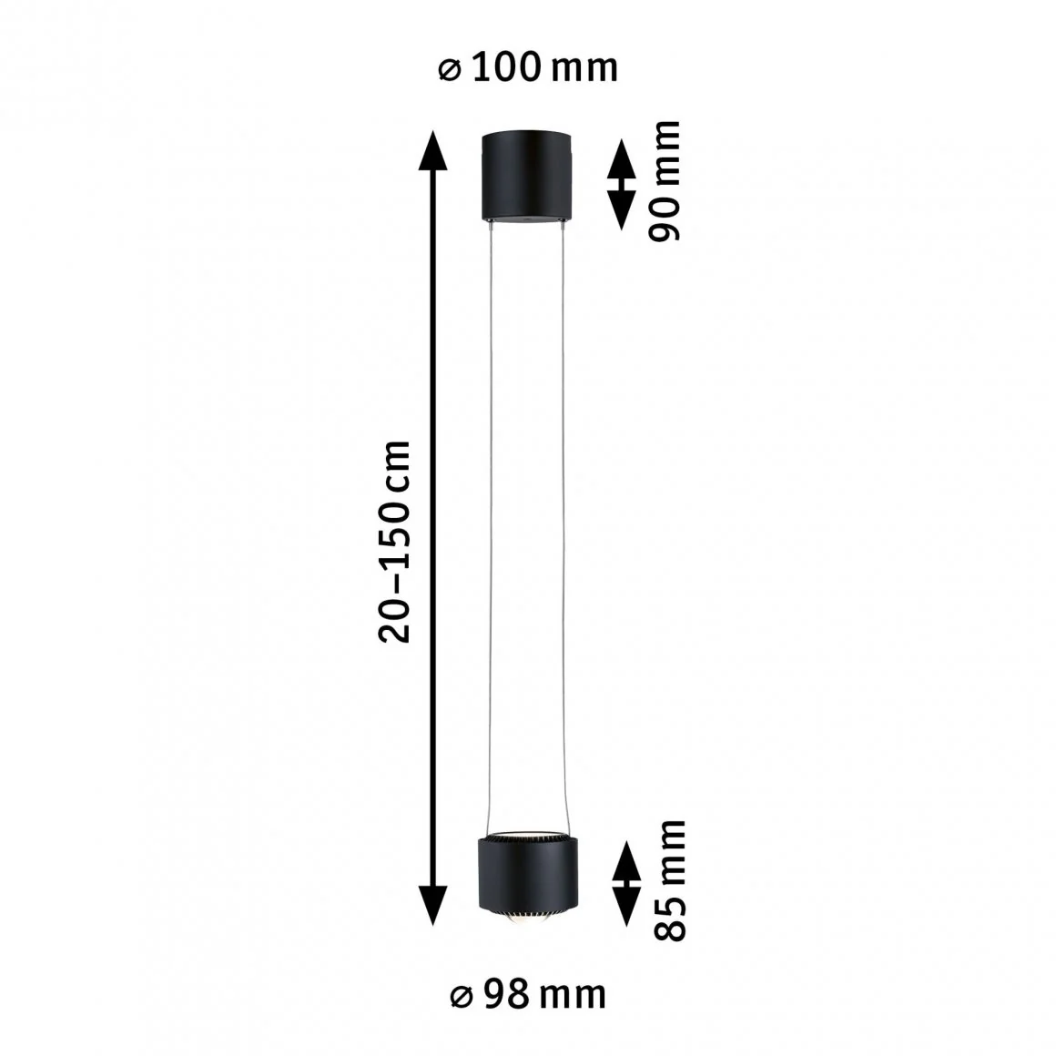 URail LED Pendel Aldan 930lm / 530lm 8,5 / 1x4,5W 4000K dimmbar 230V Schwarz matt/Schwarz - Image 3