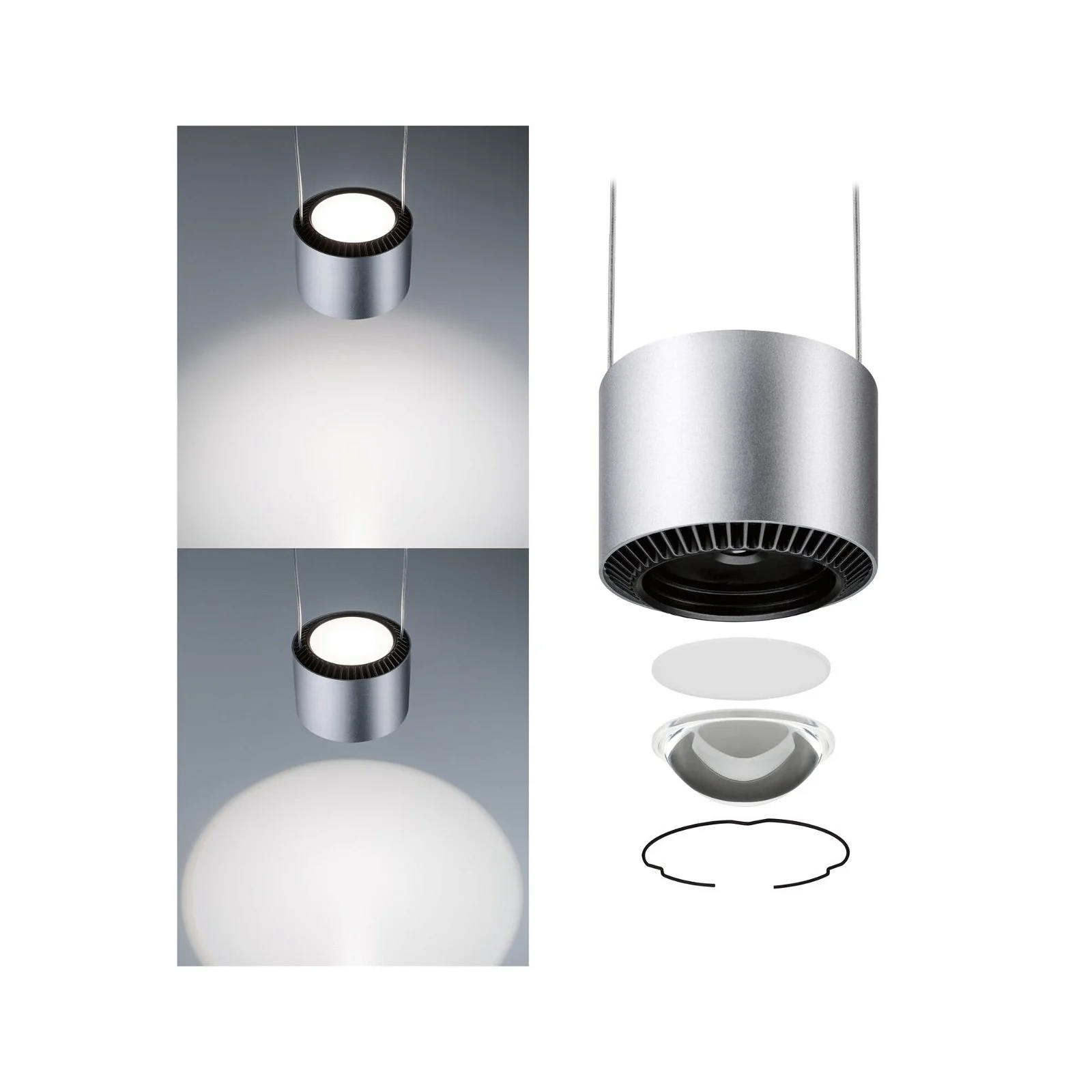URail LED Pendel Aldan 930lm / 530lm 8,5 / 1x4,5W 4000K dimmbar 230V Chrom matt/Schwarz - Image 2