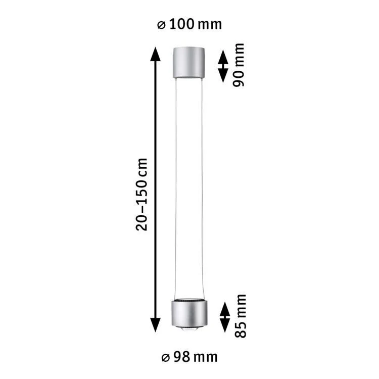 URail LED Pendel Aldan 930lm / 530lm 8,5 / 1x4,5W 4000K dimmbar 230V Chrom matt/Schwarz - Image 3