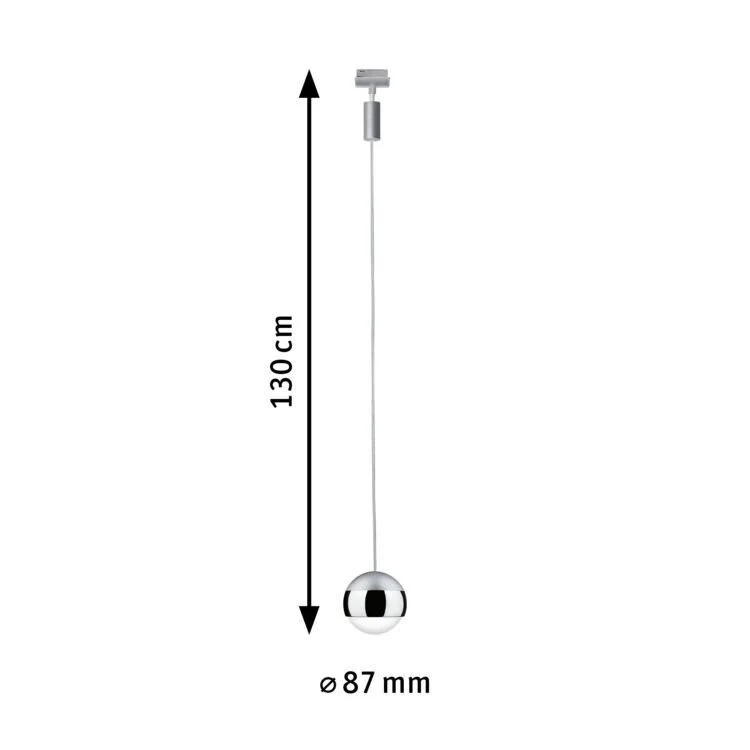 URail LED Pendel Capsule II  400lm 6W 4000K dimmbar 230V Chrom matt/Chrom Pendelleuchte - Image 2