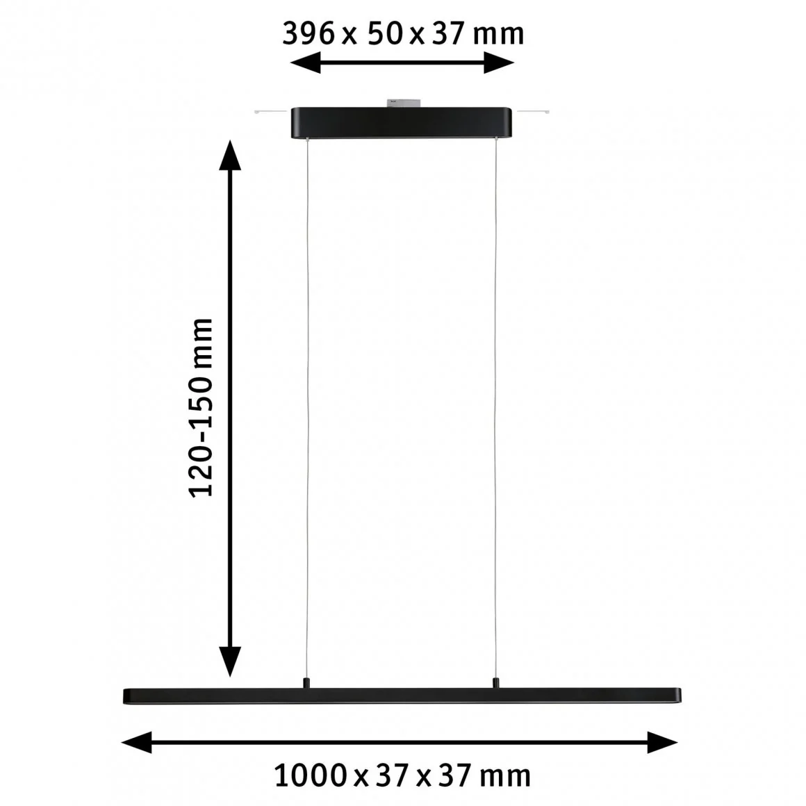 URail LED Pendel Lento 3x1800lm 3x13,5W Tunable White dimmbar 230V Schwarz matt - Image 2