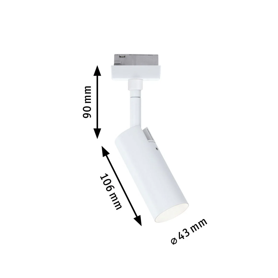 URail LED Schienenspot 3-Step-Dim Tubo Einzelspot  150lm 4W 3000K dimmbar 230V Signalweiß - Image 3
