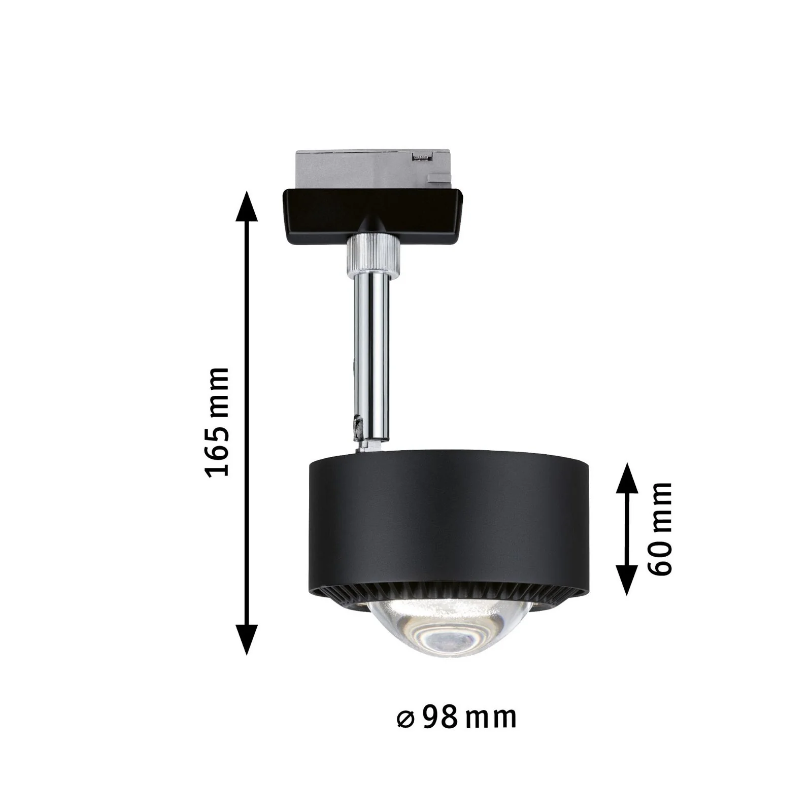 URail LED Schienenspot Aldan Einzelspot 800lm 8W 4000K dimmbar 230V Schwarz matt/Schwarz - Image 2