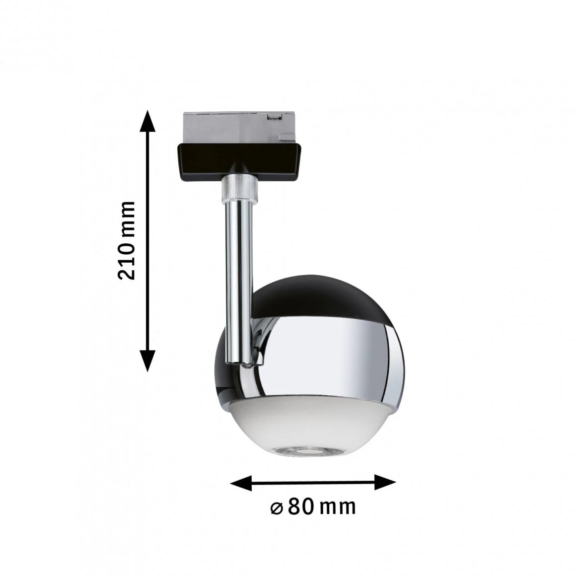 URail LED Schienenspot Capsule II Einzelspot 440lm 6W 4000K dimmbar 230V Schwarz matt/Chrom - Image 2
