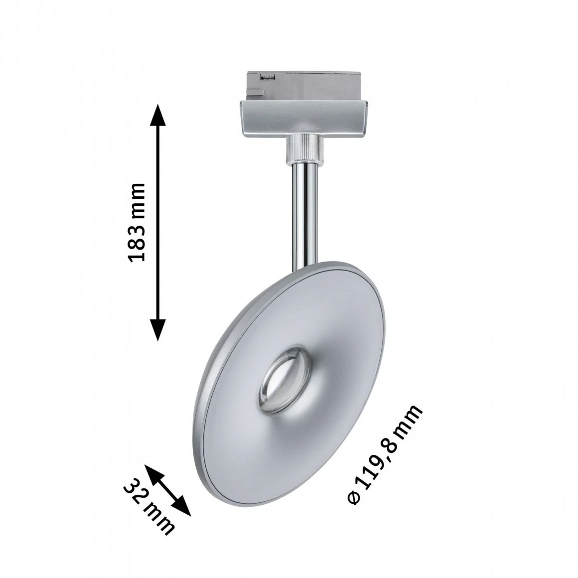 URail LED Schienenspot Sphere Einzelspot 600lm 7,4W 4000K dimmbar 230V Chrom matt - Image 2