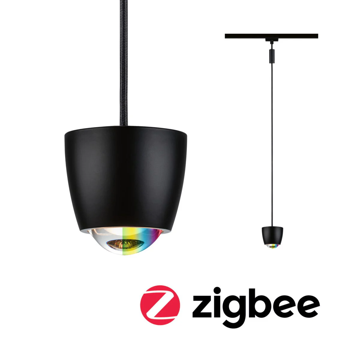 URail Pendel Smart Home Zigbee 3.0 Tyros RGBW 200lm 4,5W RGBW+ dimmbar 230V Schwarz matt - Image 8