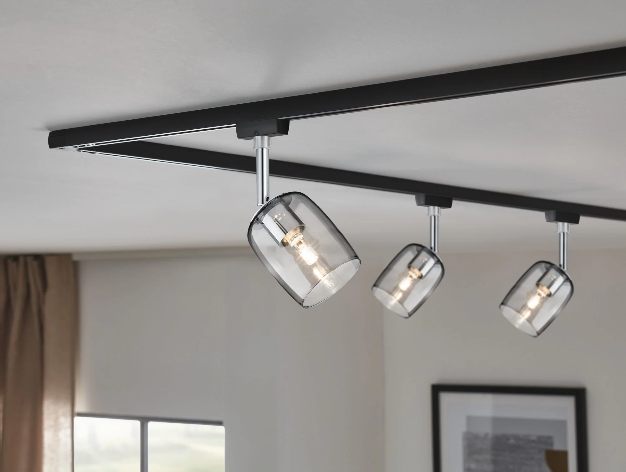 URail Schienenspot Blossom Einzelspot G9 max. 10W dimmbar 230V Schwarz matt/Rauchglas - Image 2
