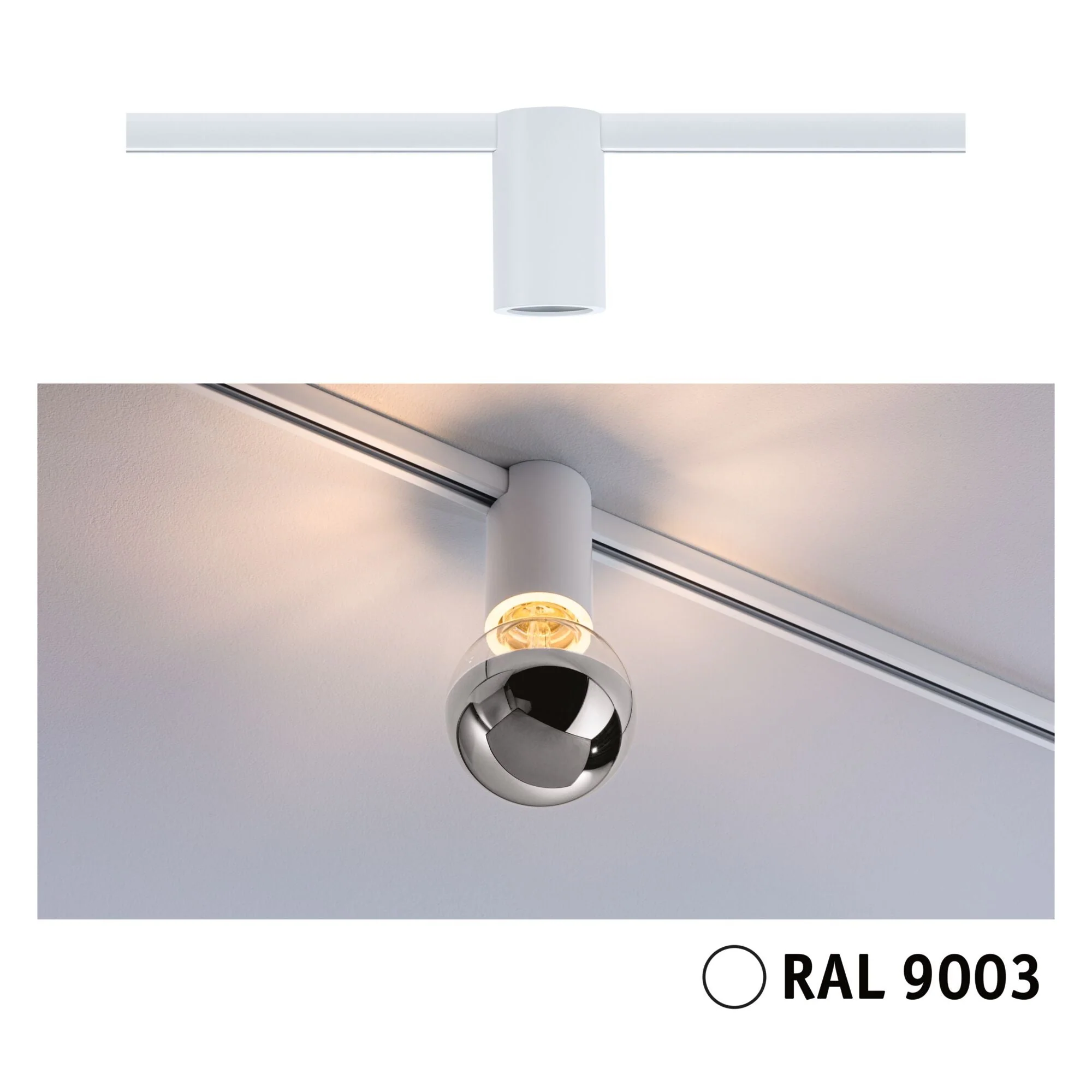 URail Schienenspot Socket  E27 max. 20W dimmbar 230V Signalweiß