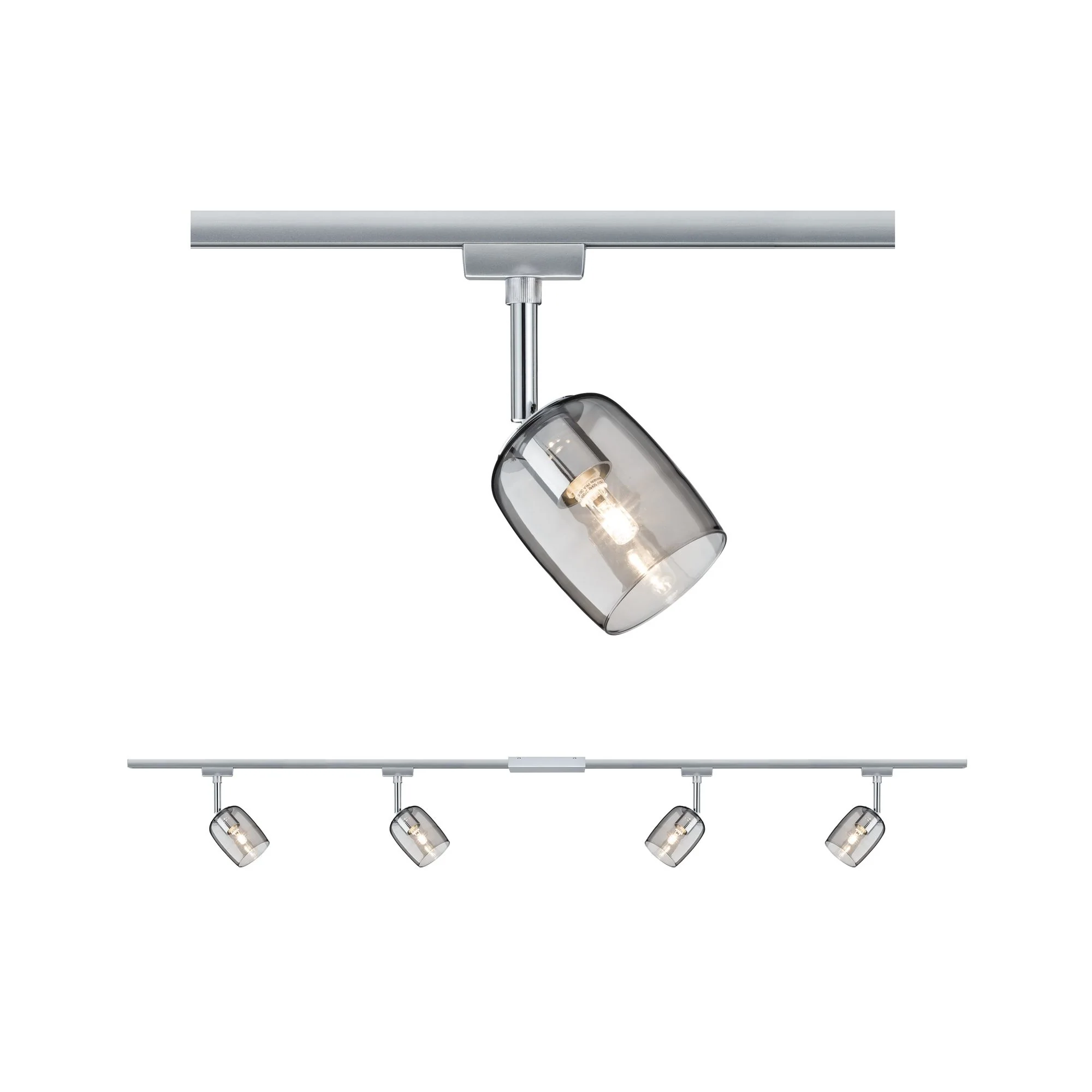 URail Set Blossom Rauch Chrom matt ohne Leuchtmittel max. 4x10W G9