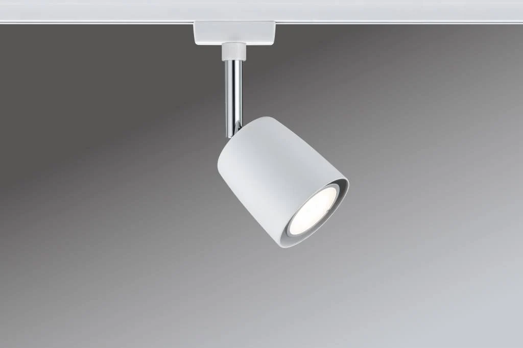 URail System Spot Cover max. 1x10W GU10 Weiß/Chrom 230V Metall - Image 2