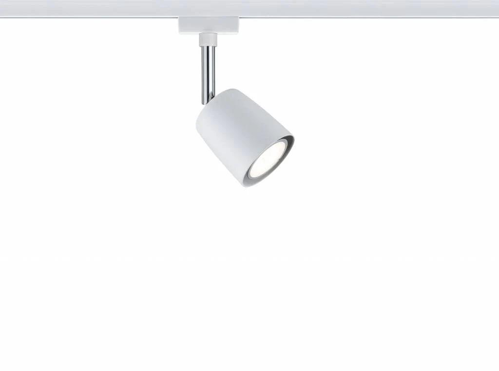 URail System Spot Cover max. 1x10W GU10 Weiß/Chrom 230V Metall - Image 3