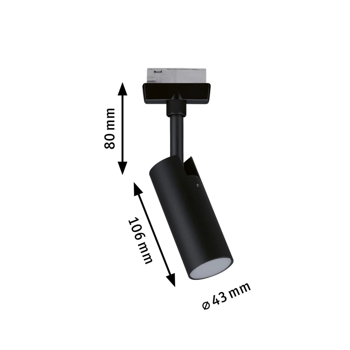 URailLED Schienenspot3-Step-Dim Tubo Einzelspot 170lm 4W 4000K dimmbar 230V Schwarz matt - Image 2
