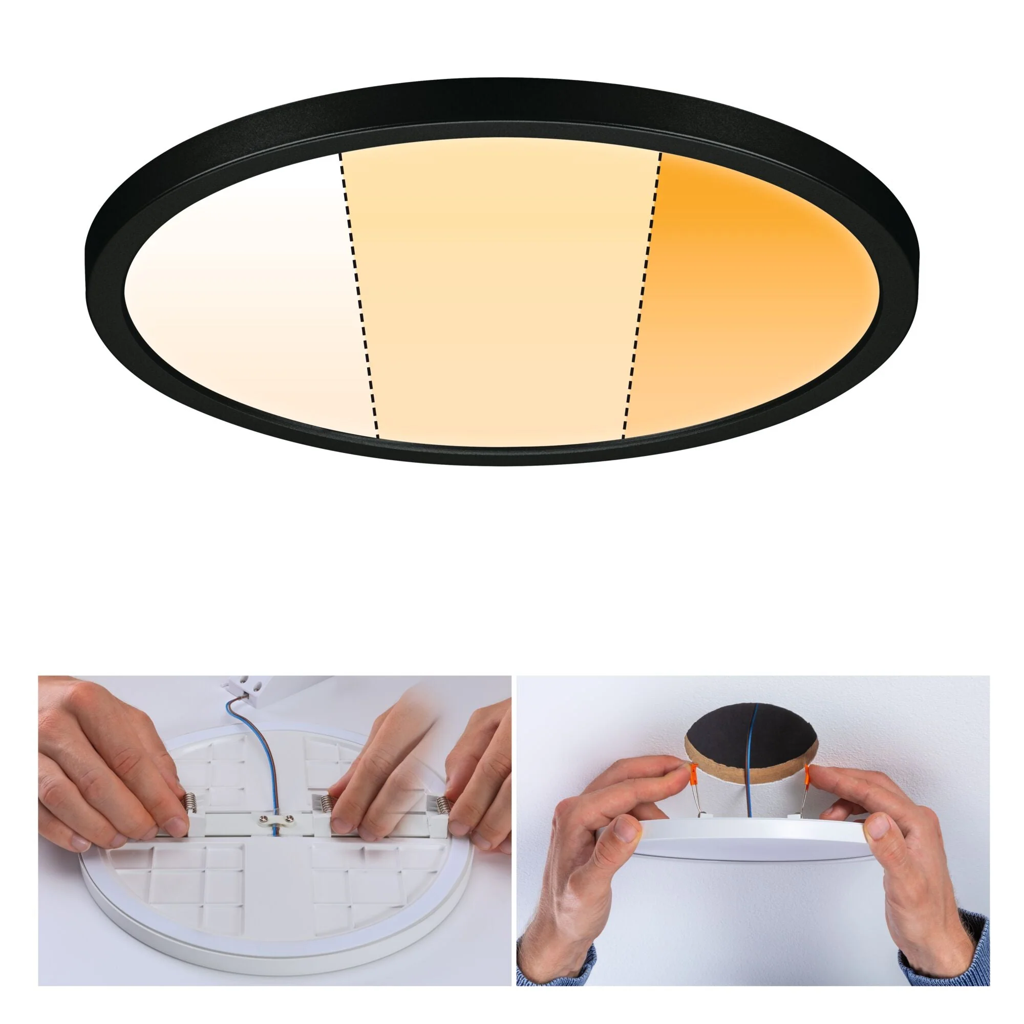 VariFit Areo IP44 rund 230mm 16W 1500lm 3 Step Dim to warm Schwarz dimmbar - Image 2