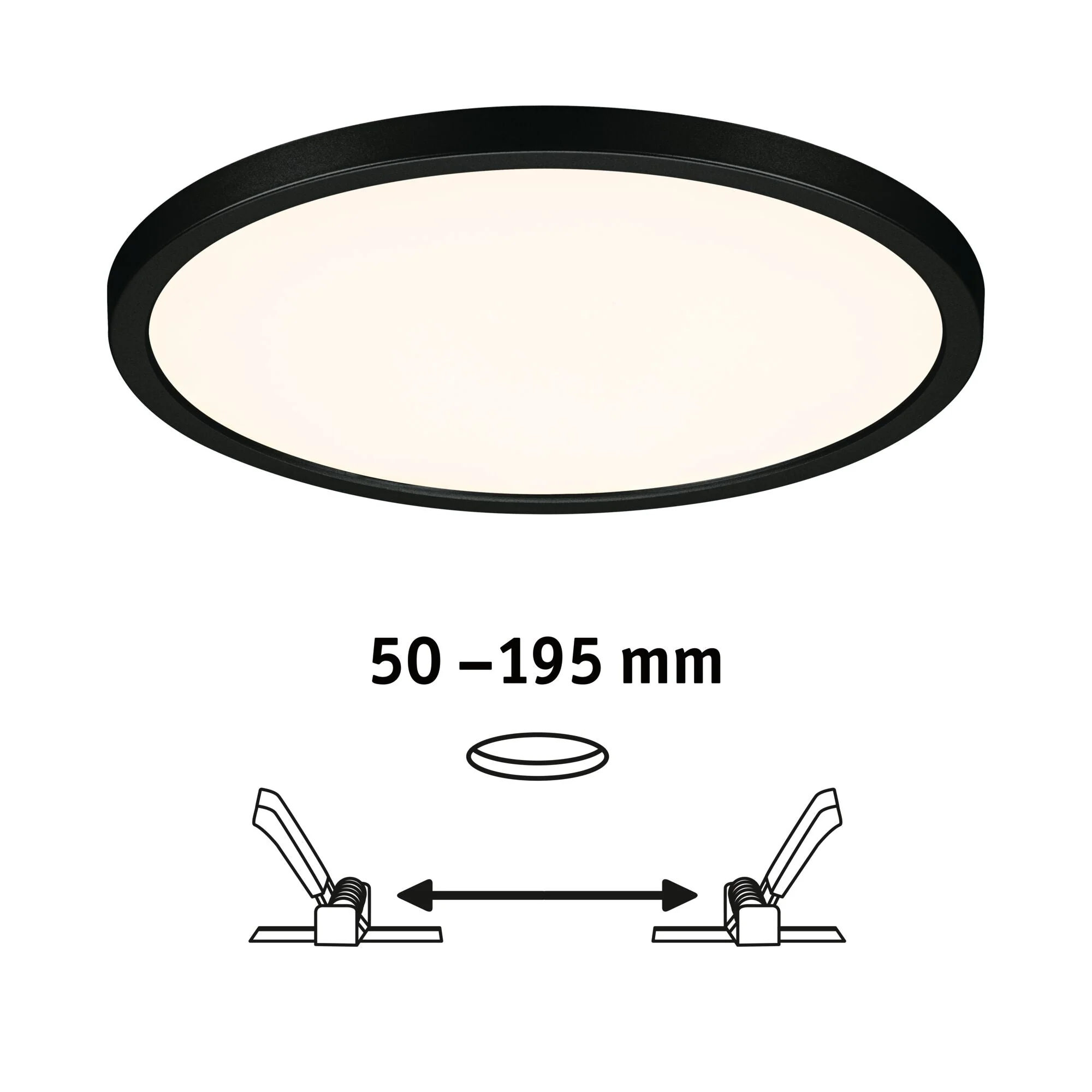 VariFit Areo IP44 rund 230mm 16W 1500lm 3 Step Dim to warm Schwarz dimmbar - Image 3