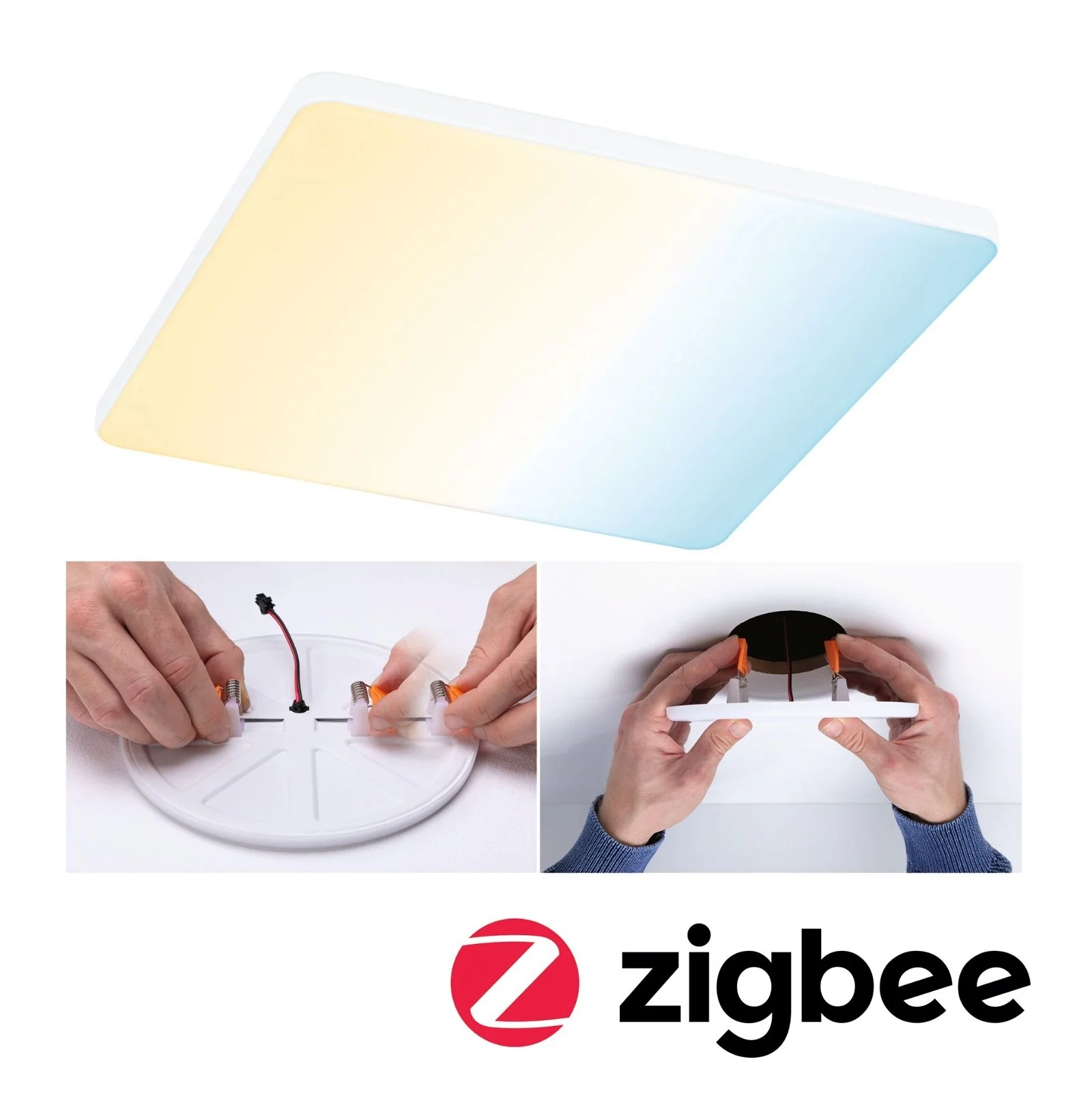 VariFit LED Einbaupanel Veluna Edge IP44 eckig 200x200mm 1400lm Tunable White Weiß dimmbar Deckeneinbauleuchte