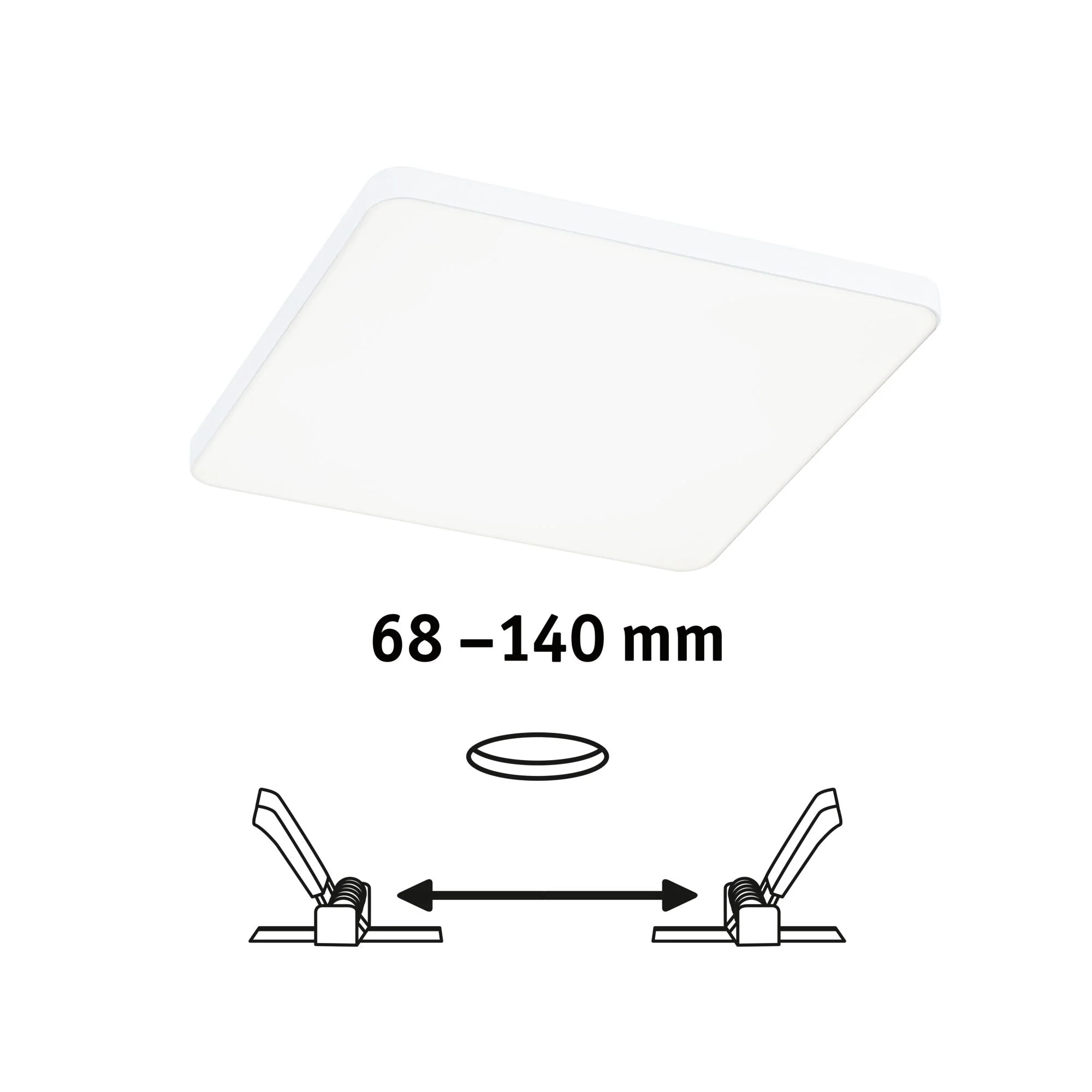 VariFit Veluna Edge IP44 eckig 160x160mm 12W 1100lm 4000K Weiß - Image 2