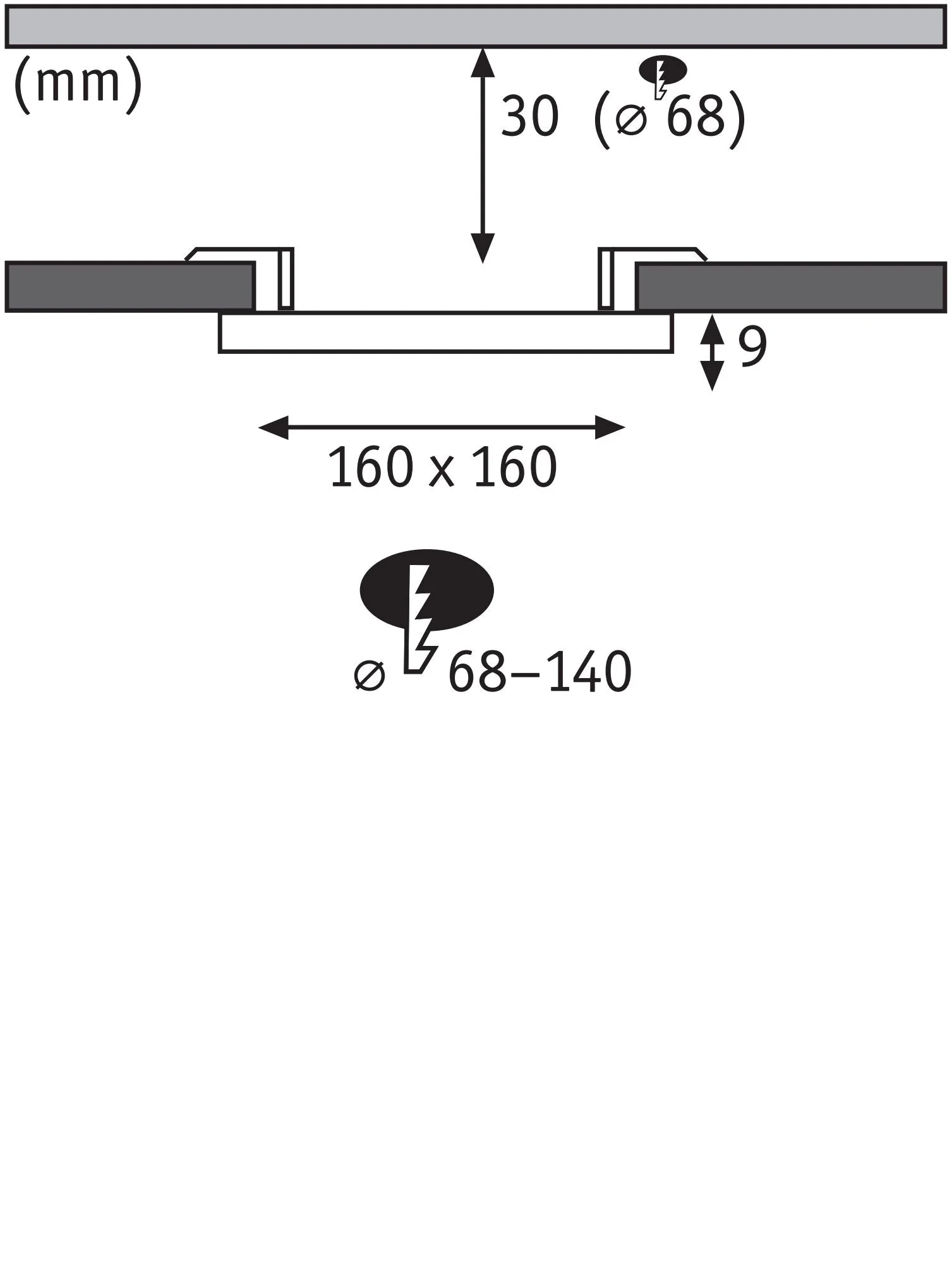 VariFit Veluna Edge IP44 eckig 160x160mm 12W 1100lm 4000K Weiß - Image 4