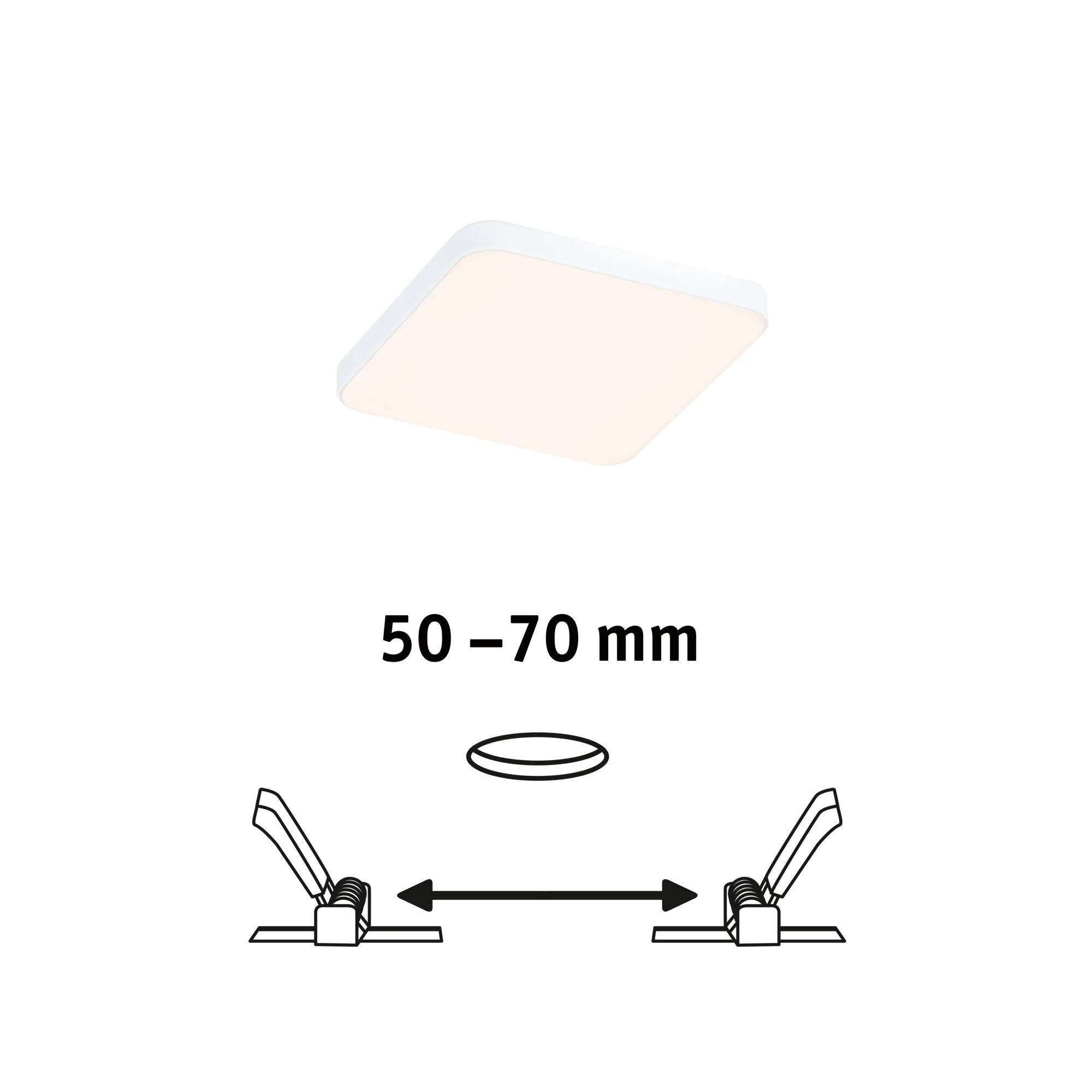 VariFit Veluna Edge IP44 eckig 90x90mm 6W 450lm 3000K Weiß dimmbar - Image 2