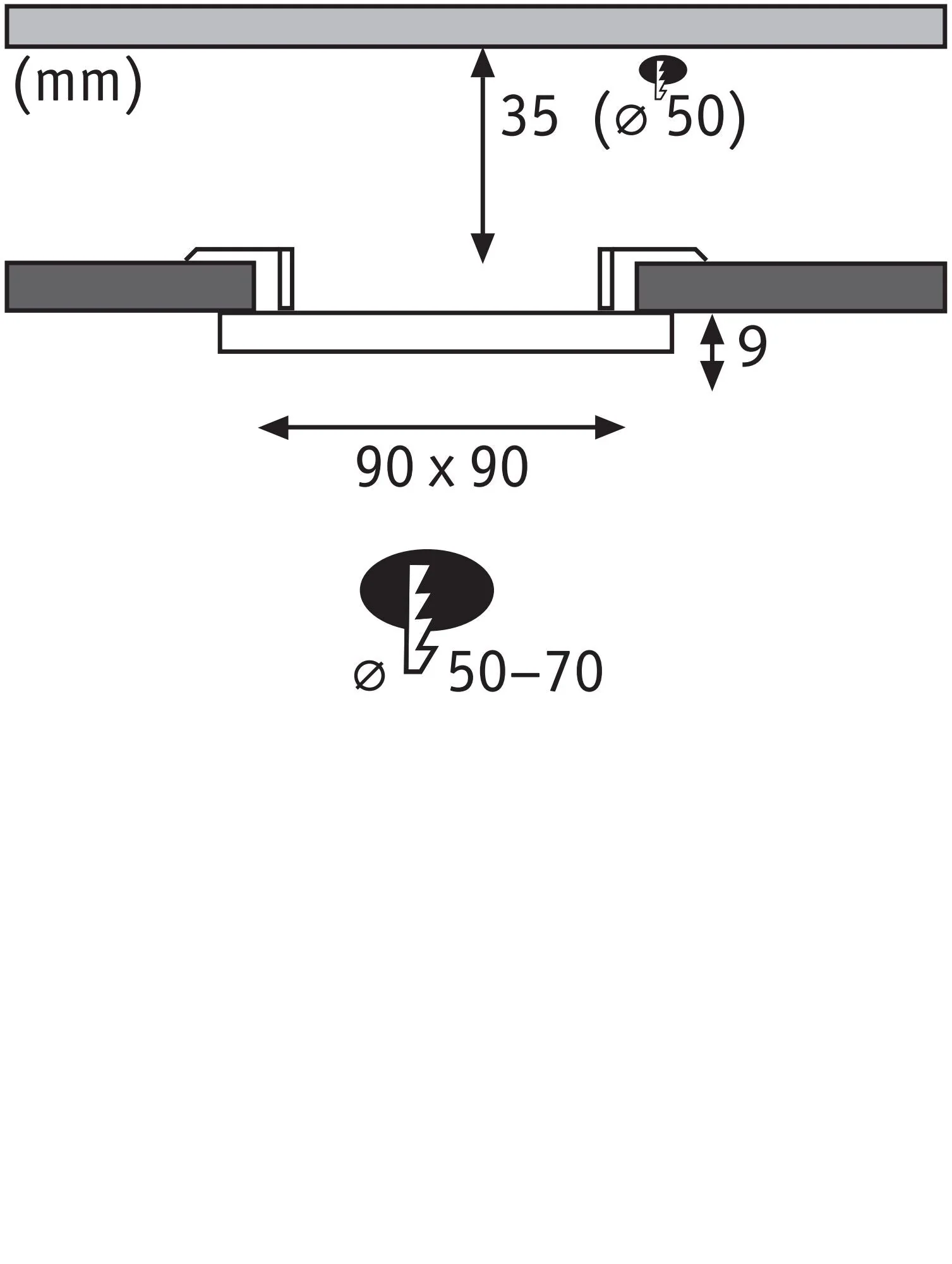 VariFit Veluna Edge IP44 eckig 90x90mm 6W 500lm 4000K Weiß - Image 4