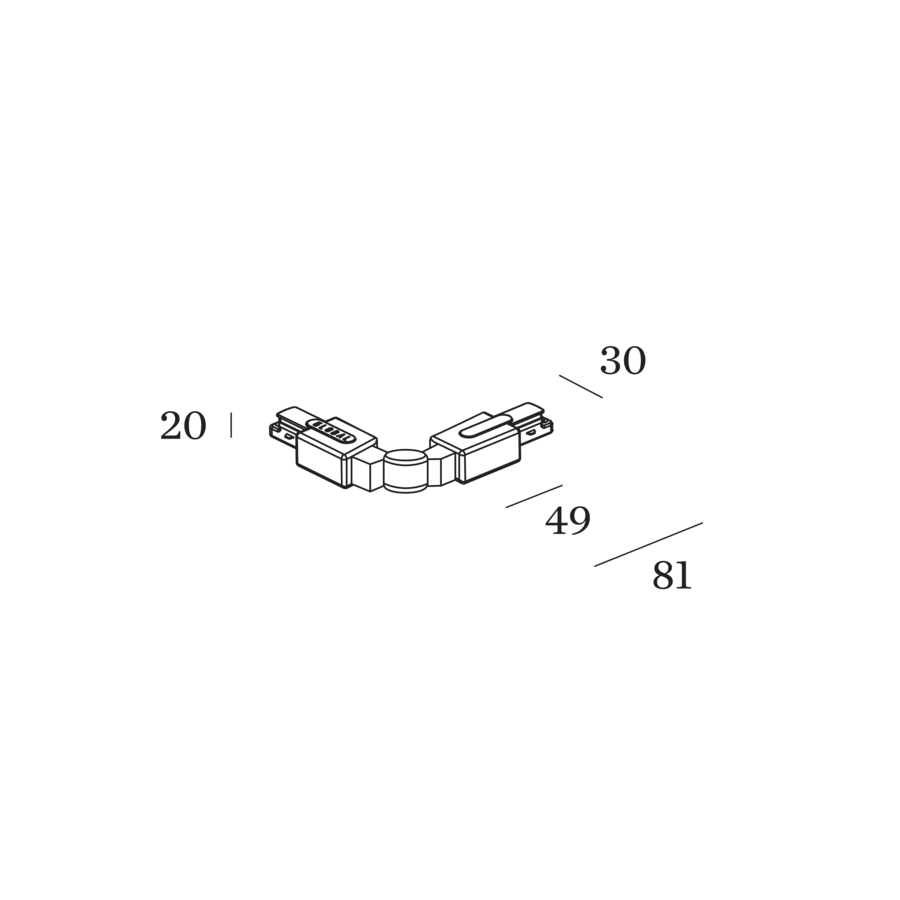 Verstellbare Eckverbindung 1-Phasen Schiene - Image 3
