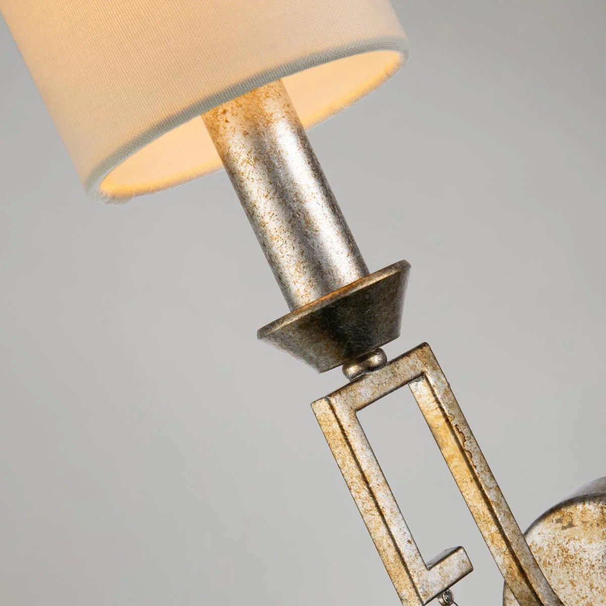Wandleuchte Lemuria, 1-flammig, Antik-Gold, Lampenschirm elfenbeinfarben - Image 3