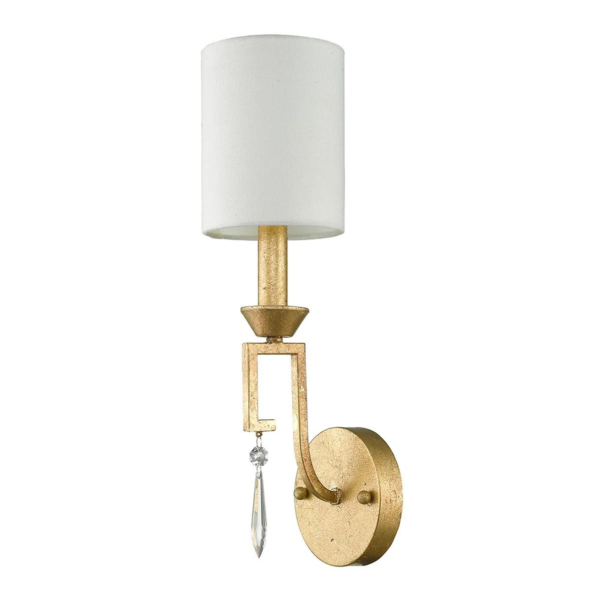 Wandleuchte Lemuria, 1-flammig, Antik-Gold, Lampenschirm elfenbeinfarben - Image 5