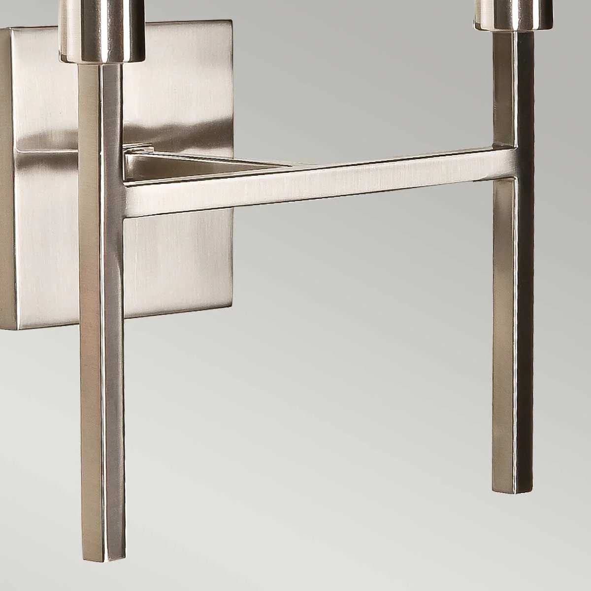 Wandleuchte Lucerne mit 2 Lichtern, gebürstetes Nickel, graue Schirme - Image 3