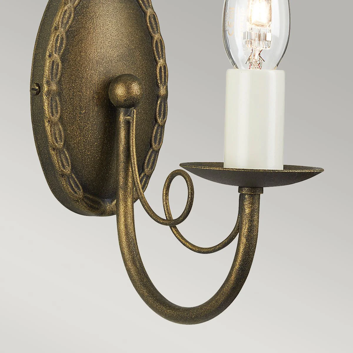 Wandleuchte Minster 1-flammig - Schwarz/Gold Patina - Image 4