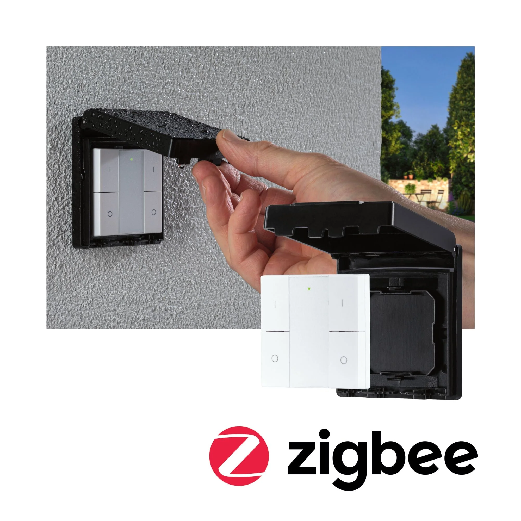 Wandschalter On/Off/Dimm  Outdoor Schwarz