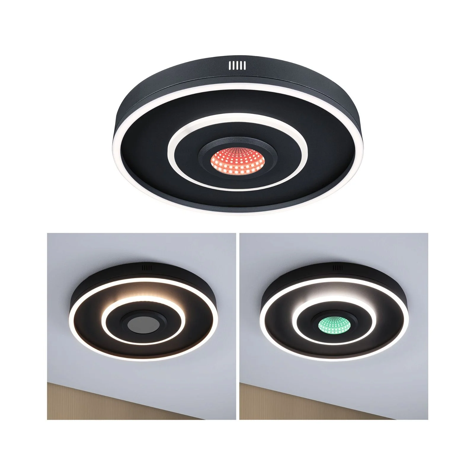 Spaceglow Four LED 3D RGB TunW 20+3W Sz Deckenaufbauleuchte