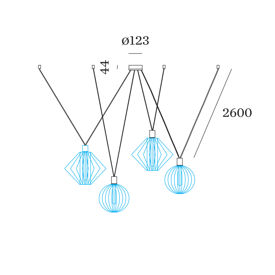 Wiro Ceiling Susp Set Decenter 4.0 E27 - Image 2
